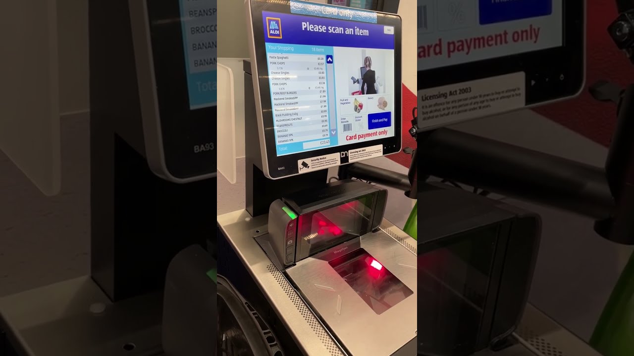 How to check out in Aldi Self-Service till? Do you know? Watch the £ prices in this video! #shopping