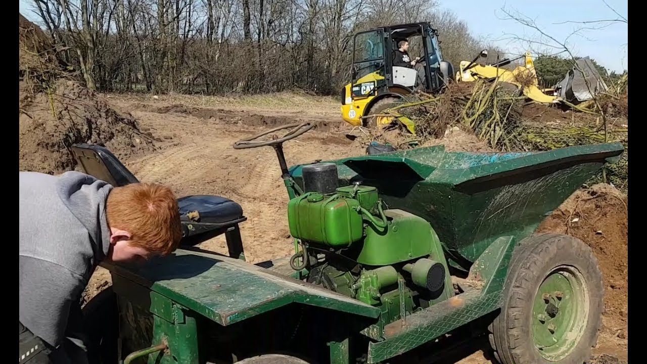 Parkplatzbau mit Dumper Muldenkipper (Mullie), Fendt farmer 1z und CAT 908H2