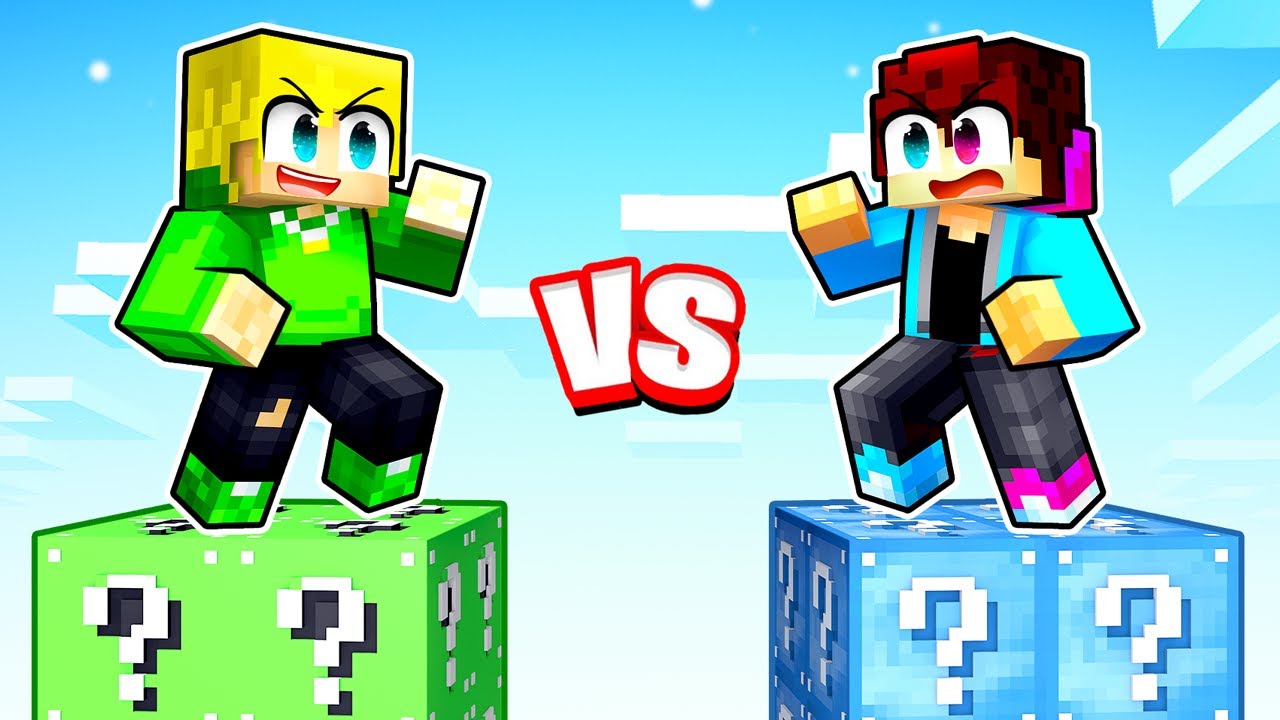 Lucky Block Race naar BENEDEN in Minecraft!