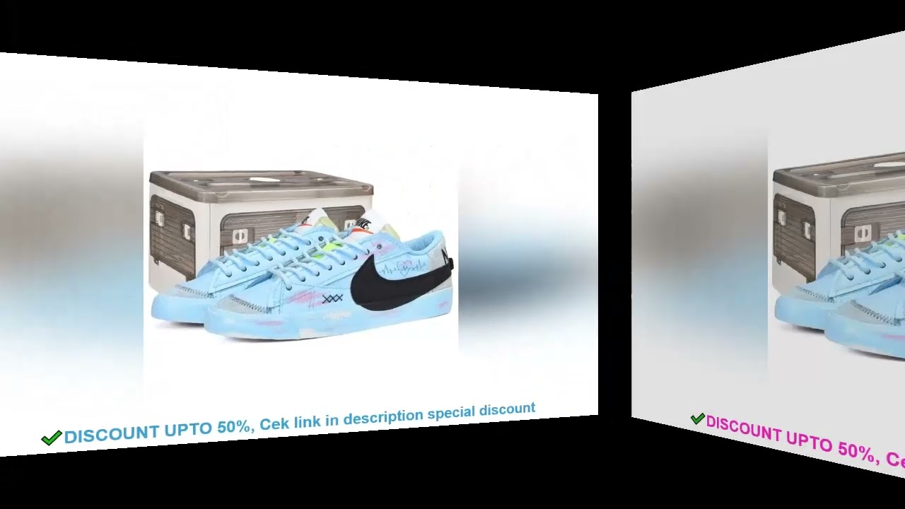[Custom Male heart-shaped electrocardiogram black and blue BOX]Nike Blazer Low-Top Skateboard Shoes