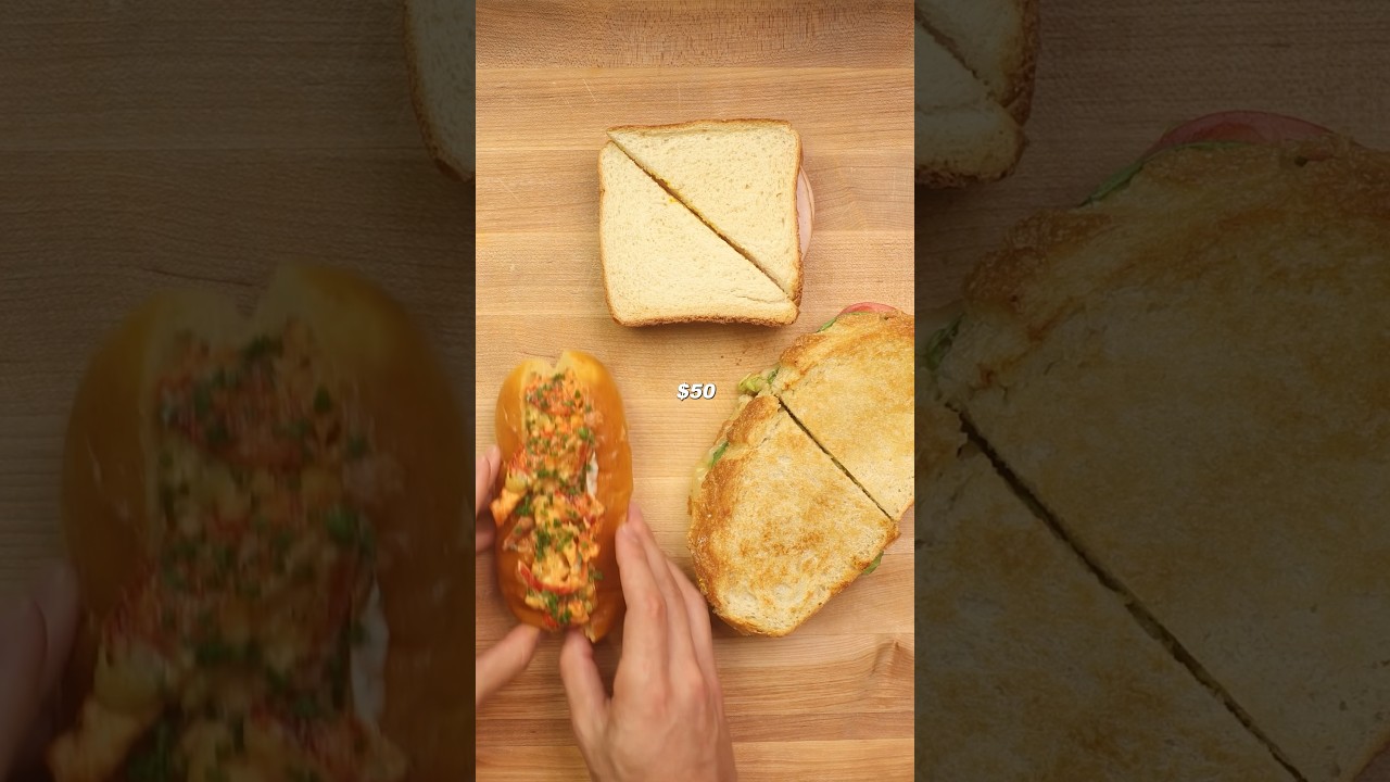 Дешевый против дорогого сэндвича #кулинария #еда #foodasmr #рецепт