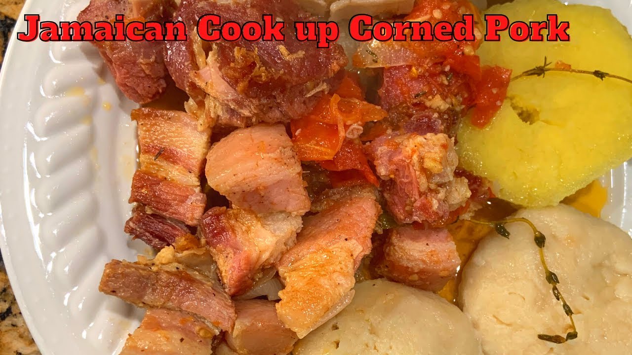 Jamaican Cook up Corned Pork | CookingwithNichole