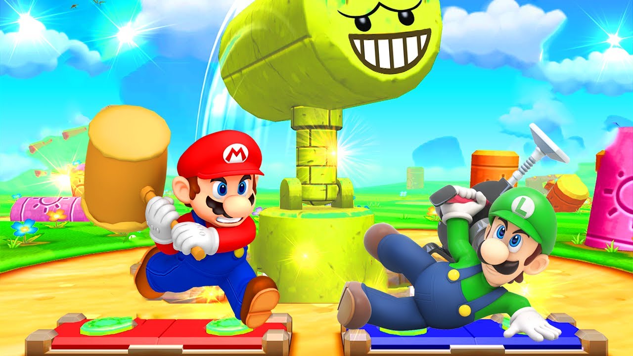 Mario Party 5 - Mariothon Battles 2 vs 2 Minigames - Mario and Toad vs Luigi vs Yoshi