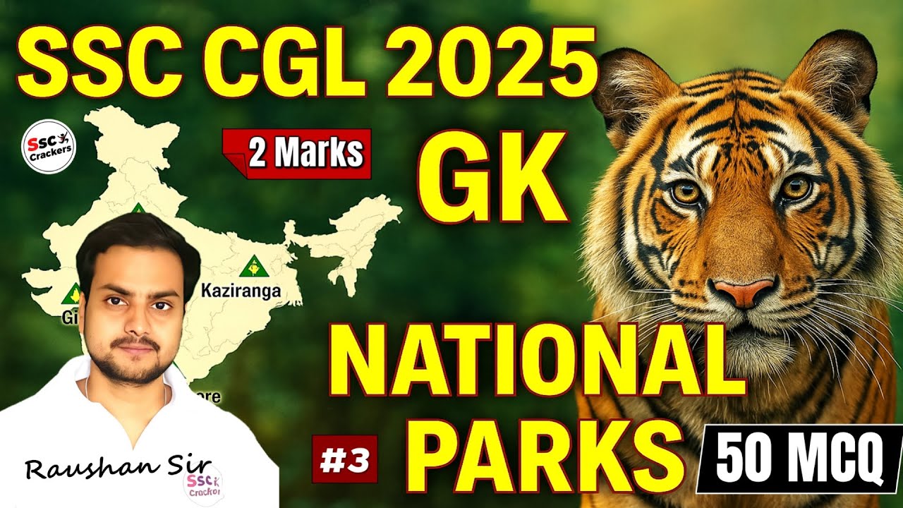 SSC CGL 2025 | National Parks of India MCQ | Moderate to Advanced Level | Static GK 2025