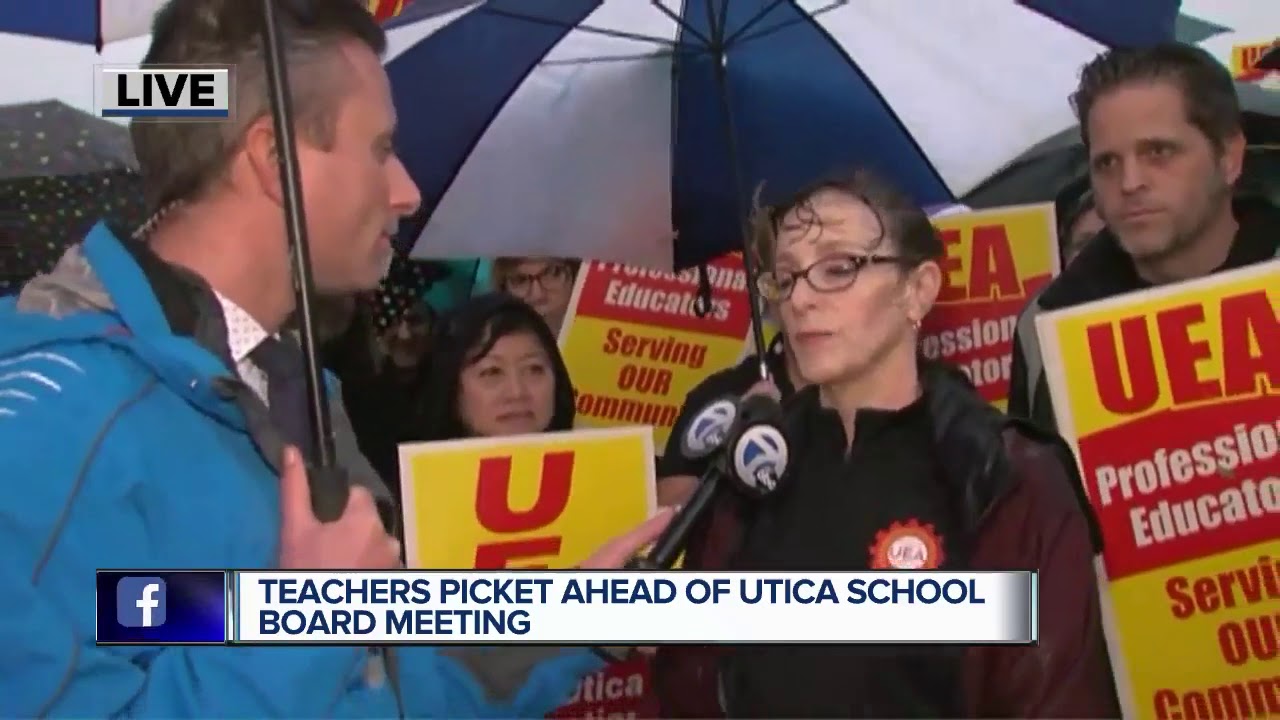 Teachers picket ahead of Utica school board meeting