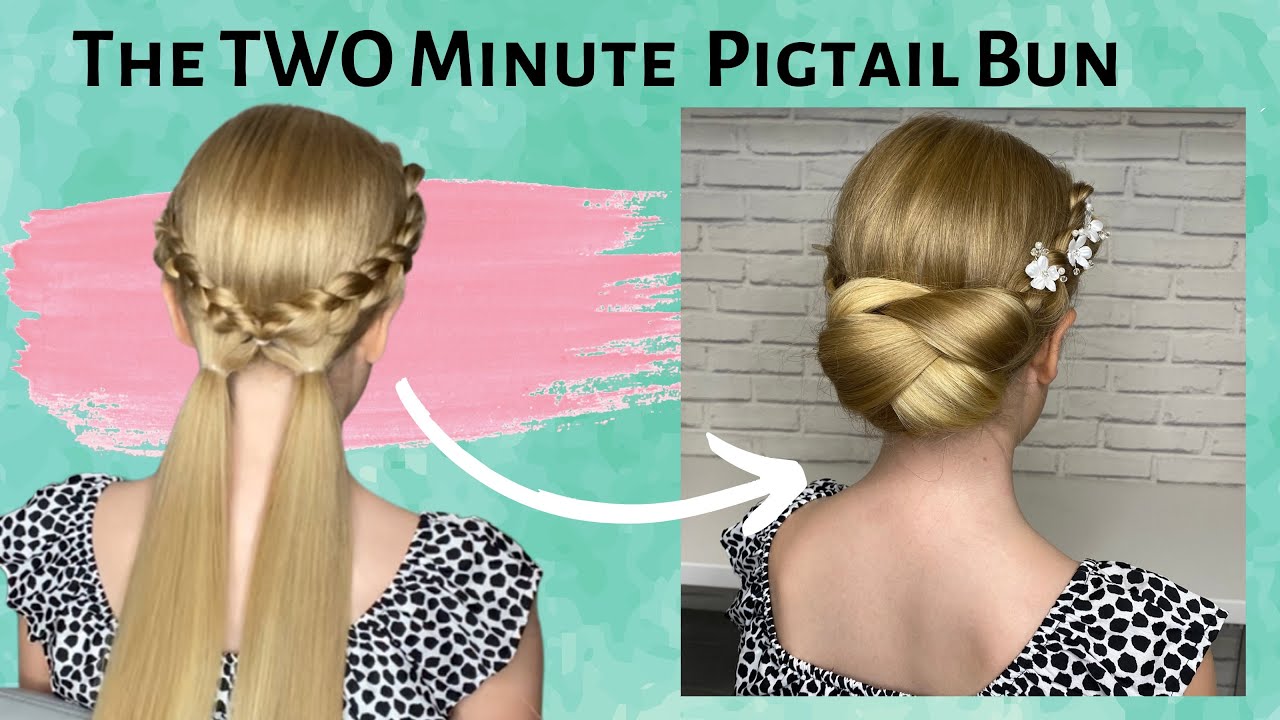 🤩Make a plaited bun with just a few elastics! It’s so EASY!!!!