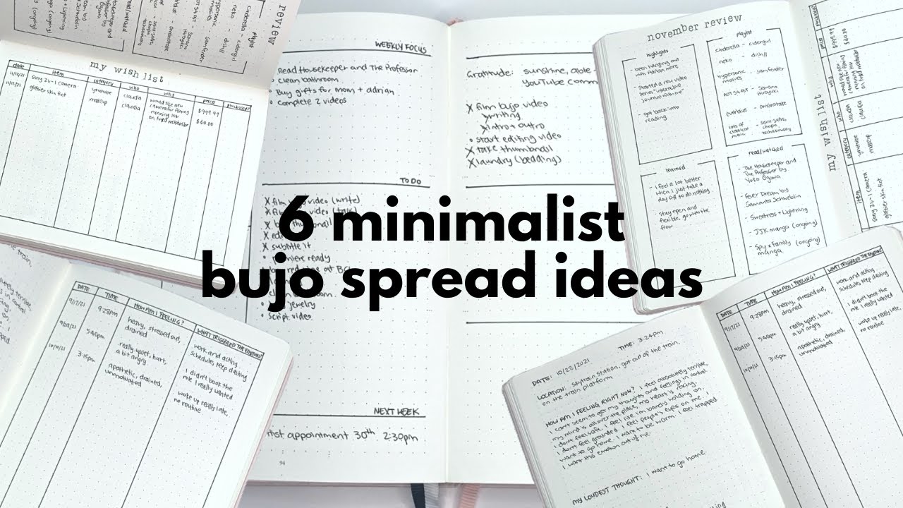 6 простых, минималистичных идей для разворота в Bullet Journal