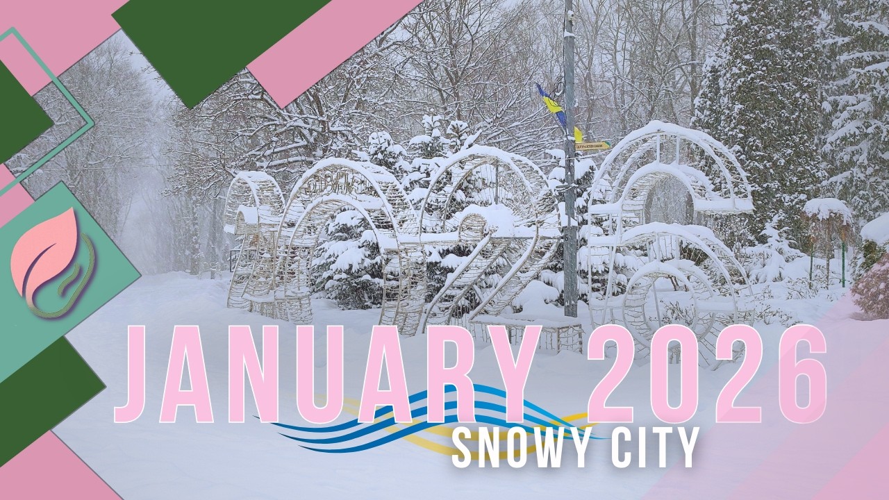 Snowy City Center ❄️ January 2026 | Park Covered in Snow, Winter City Walk