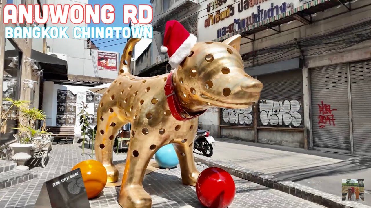 🇹🇭4K｜Walking in Anuwong Rd & Khlong Ong Ang Walking street (Soi Yaowarat 35) - Chinatown, Bangkok