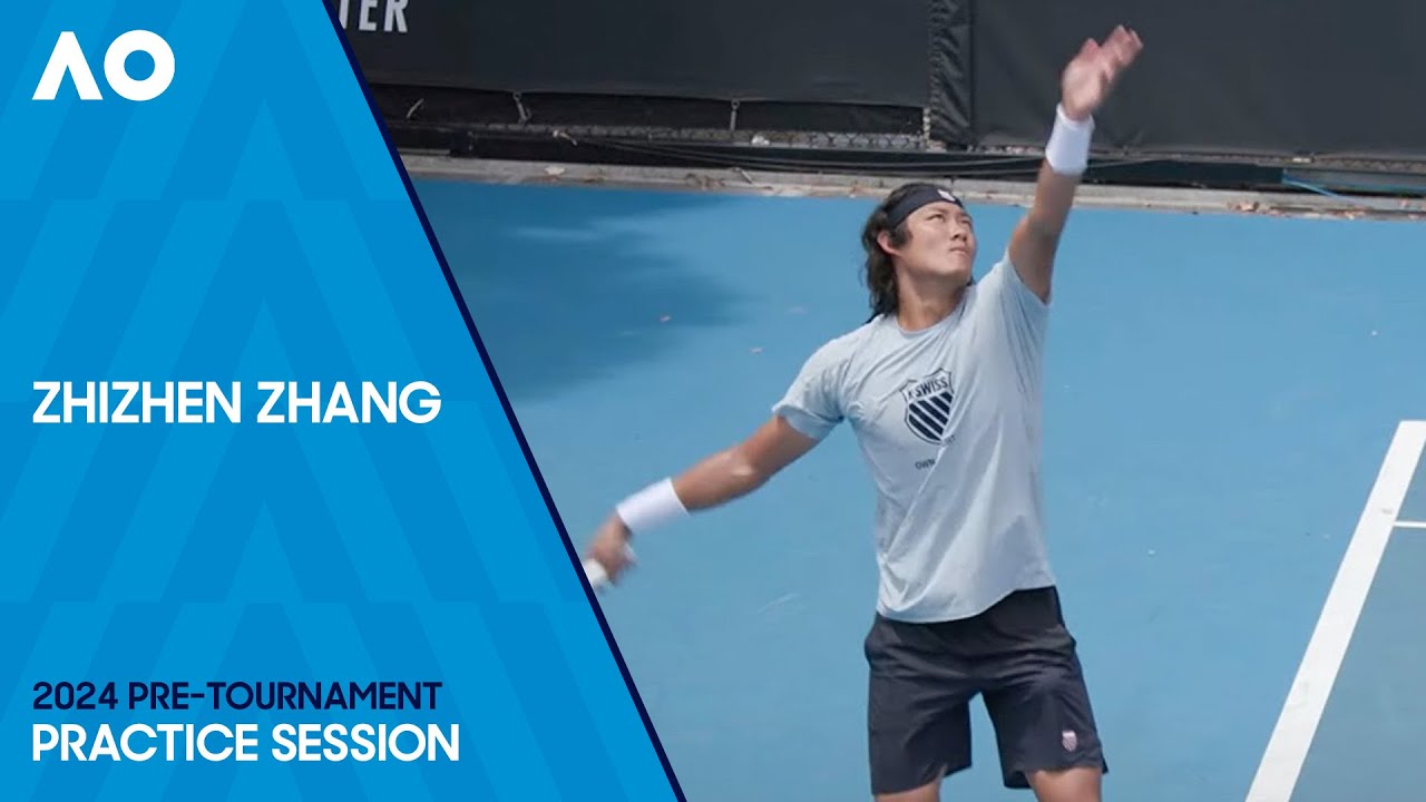 Zhizhen Zhang Practice Session | Australian Open 2024