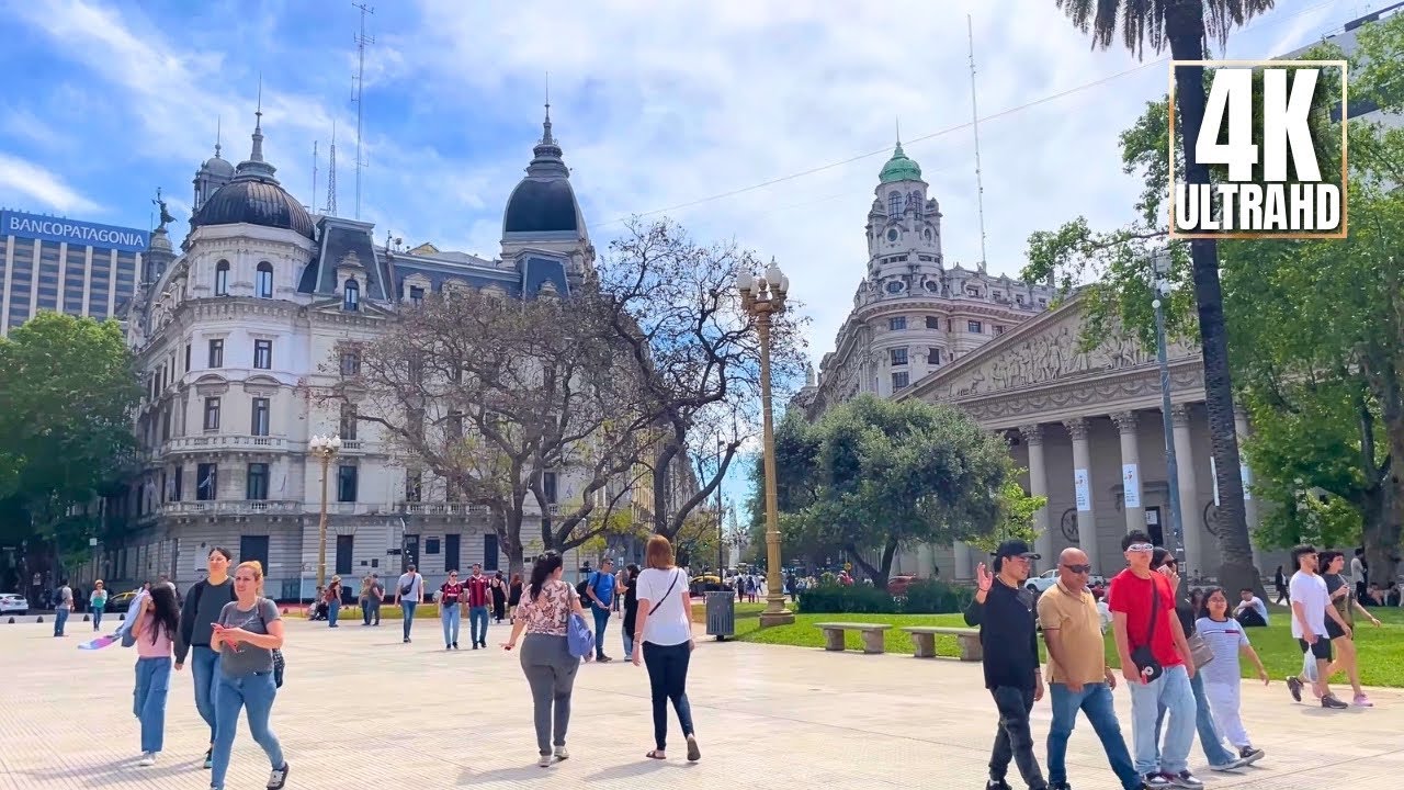 [4K] Buenos Aires City Walk | Beautiful Architecture & Historic Downtown Streets