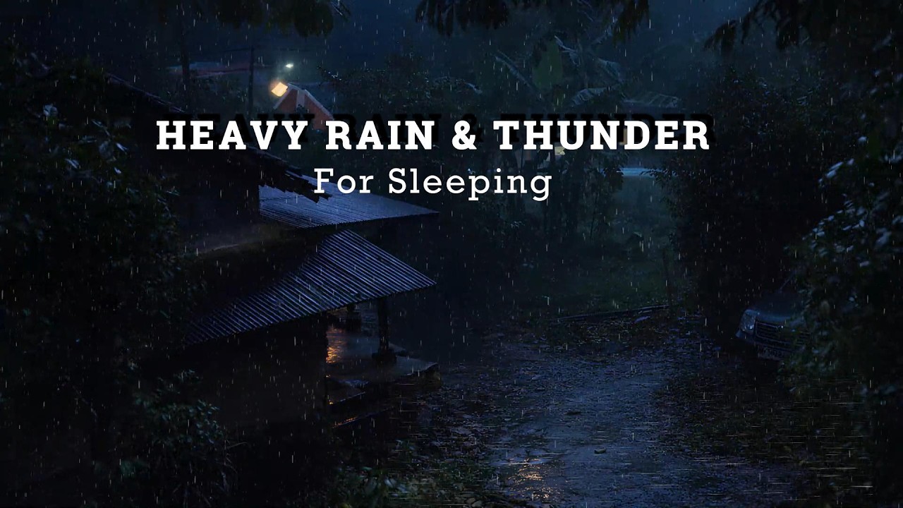 🔴 Heavy Rain and Thunder Sounds for Sleeping - Black Screen | Perfect Thunderstorm for Rest, Live