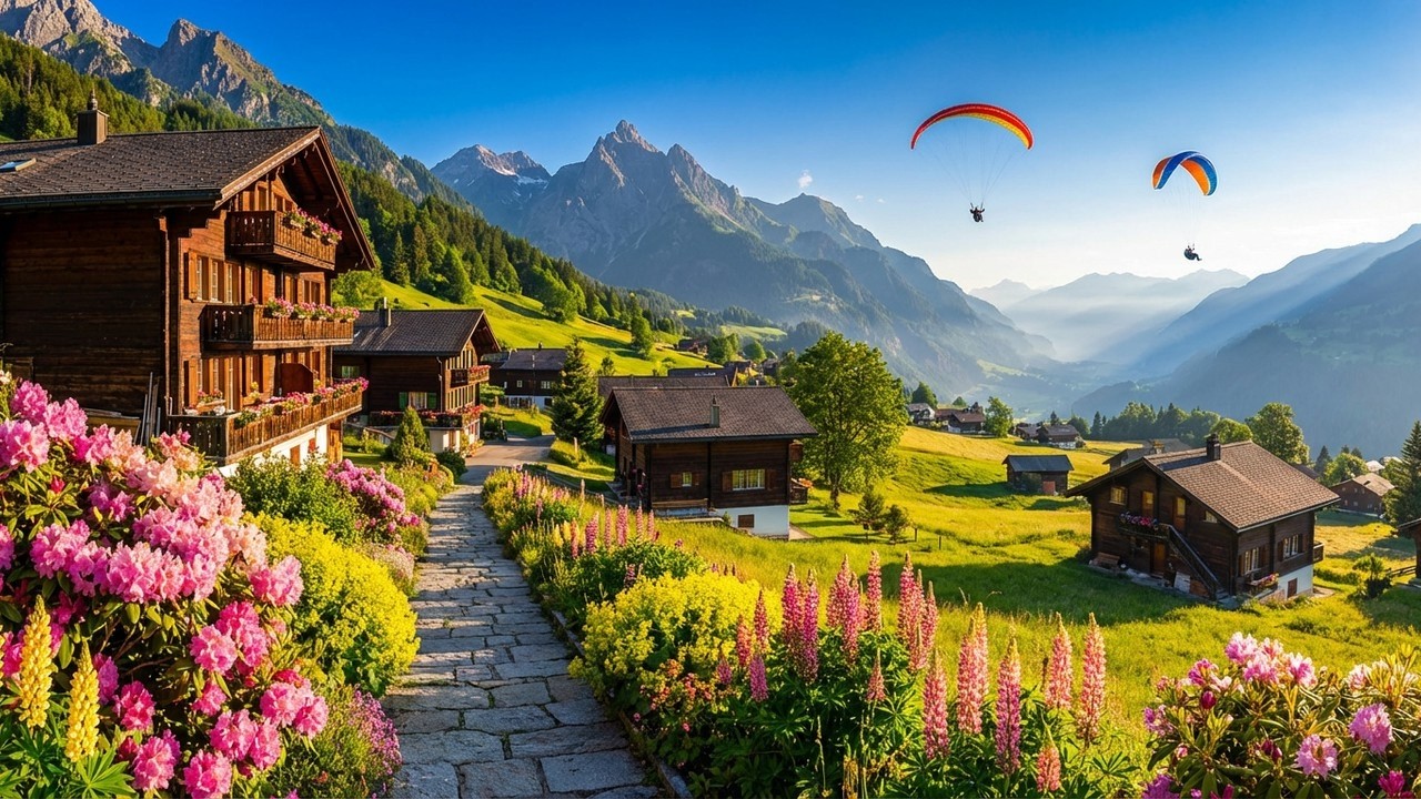 Peaceful Walk Through a Hidden Swiss Mountain Village 🇨🇭 | Hasliberg, Switzerland [4K Nature Sounds]