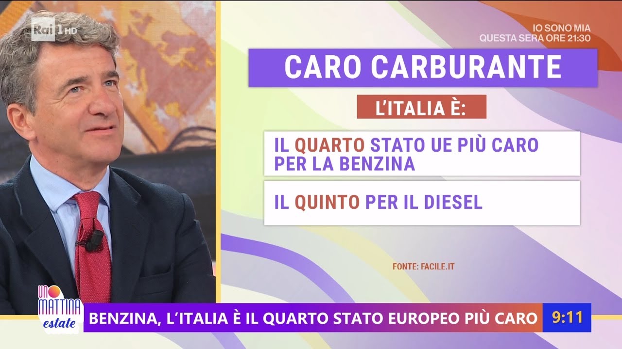 Caro benzina: in Italia i prezzi fra i più alti d’Europa - Unomattina estate 11/08/2025