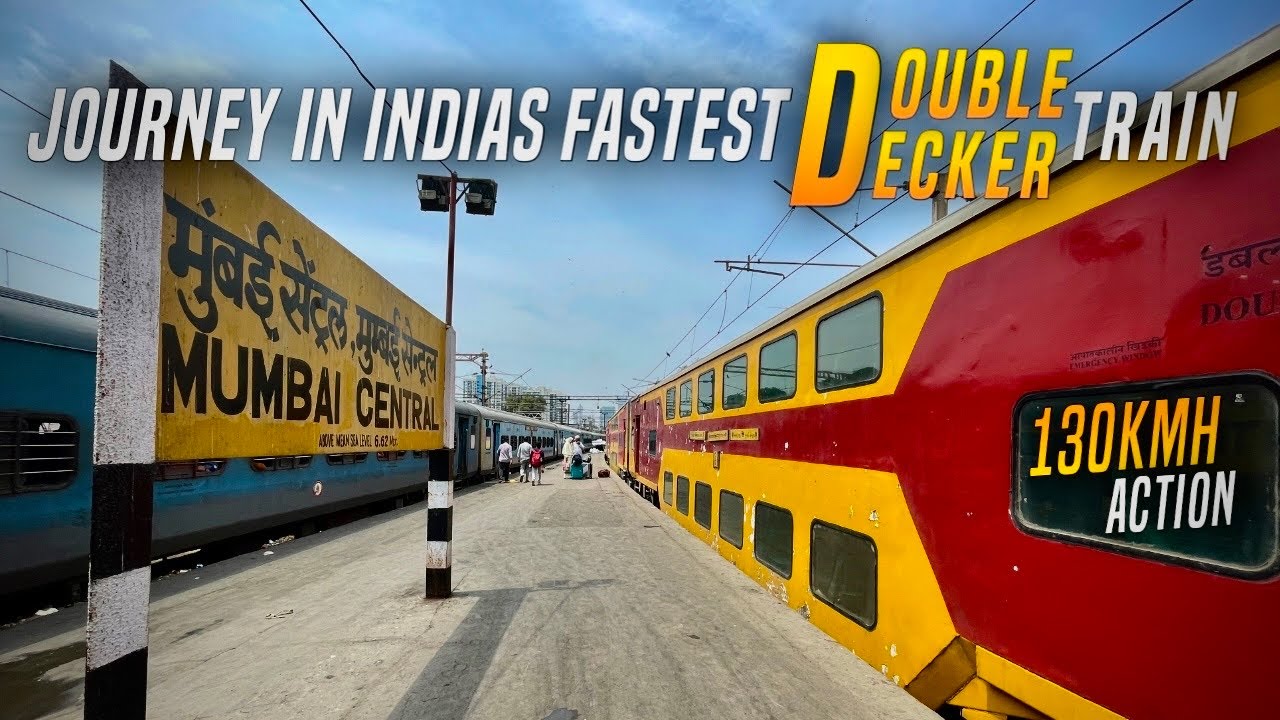 12931 Double Decker Express Full Journey || 130 kmh Action in Heavy Rains || Mumbai to Ahmedabad