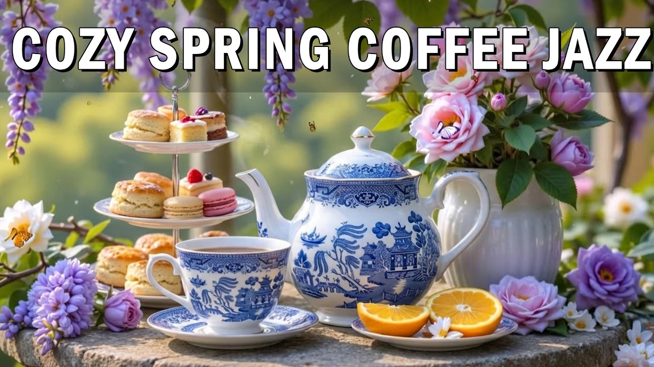 Cozy Spring Coffee Jazz ☕ Smooth Bossa Nova Café Vibes for Reading, Focus & Relax.