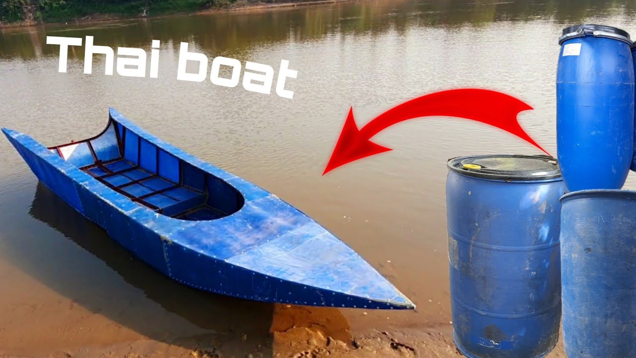 tự chế thuyền thái bằng thùng phi và khung sắt siêu đặc biệt