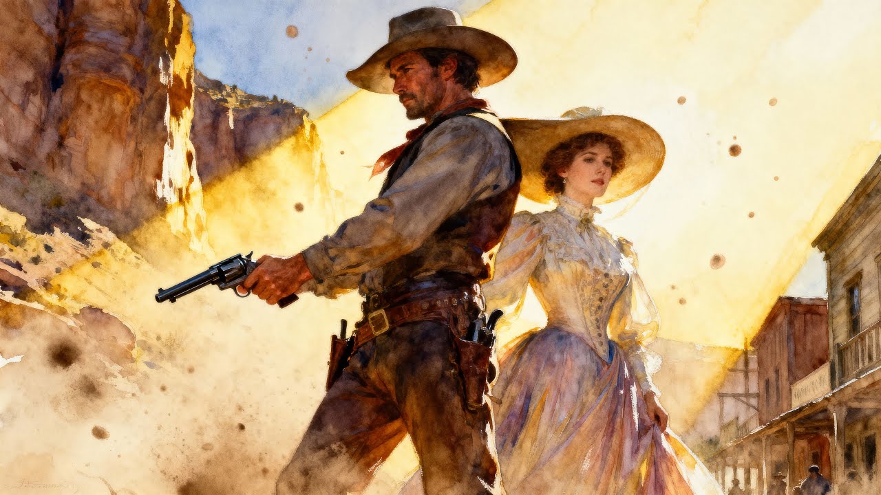 Relaxing Watercolor Ambience: Romantic Old West Cowboys & Ladies | Thomas Moran Style Healing Jazz