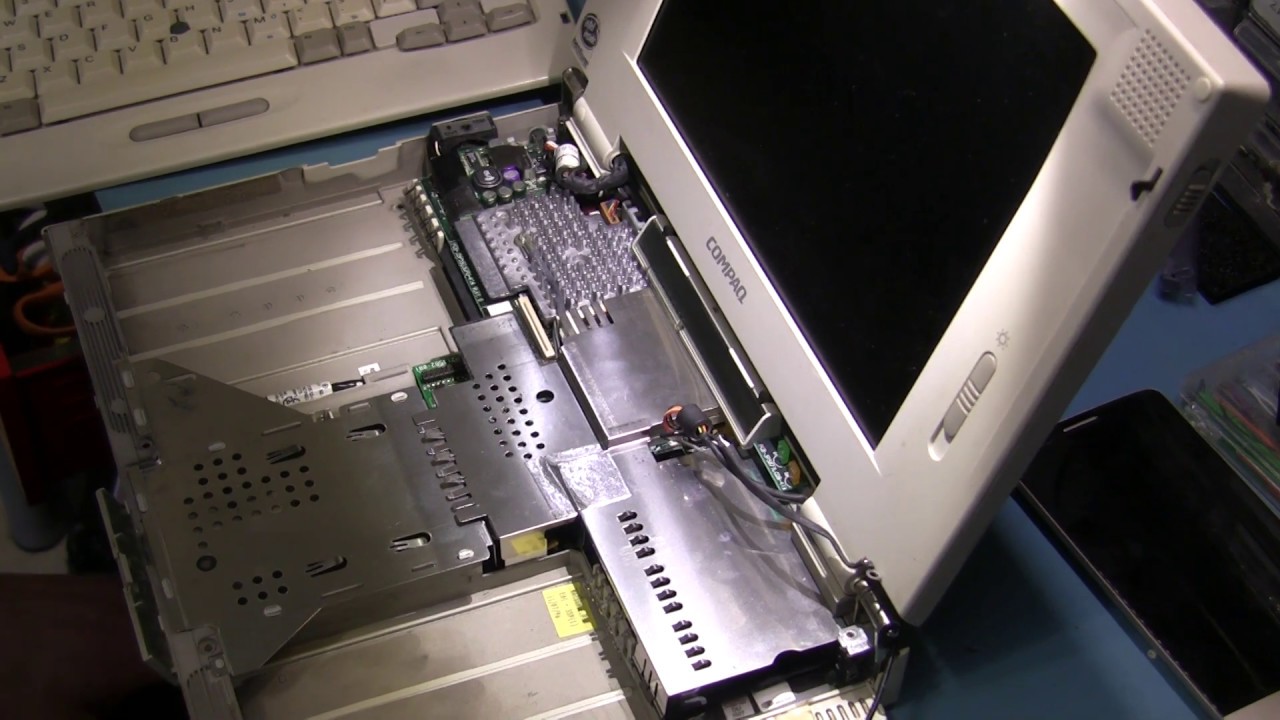 Board-level repair of a vintage Compaq laptop