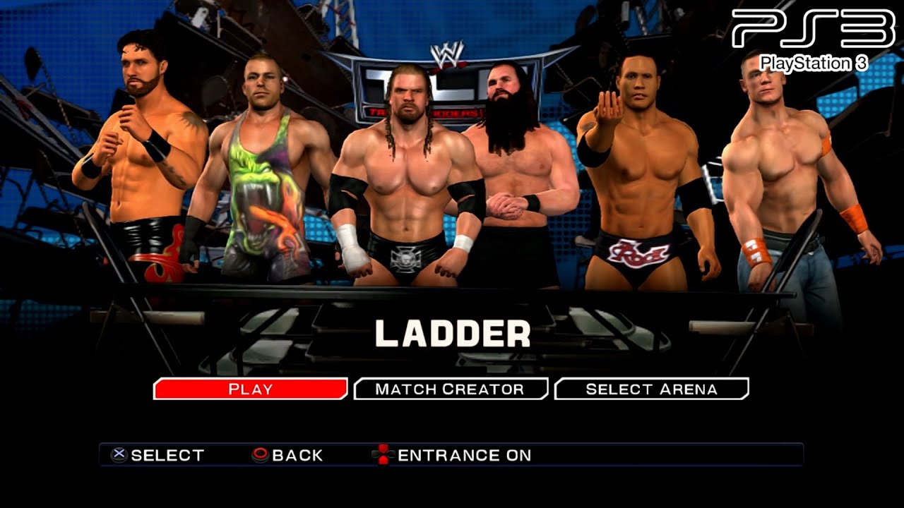 WWE SVR 2011 PS3 - TripleH,MikeKnox,RobVanDam,TheRock,VanceArcher,JohnCena - 6-Man Money in The Bank