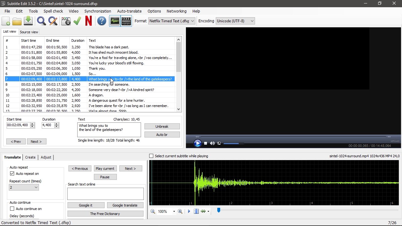 Subtitle Edit Overview