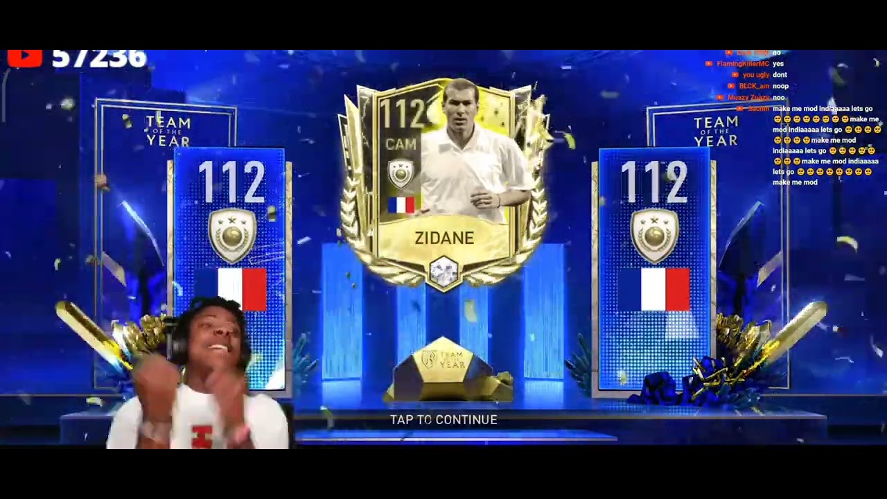 ISHOWSPEED PACKS 112 ZIDANE IN FIFA MOBILE 😱🇫🇷🔥