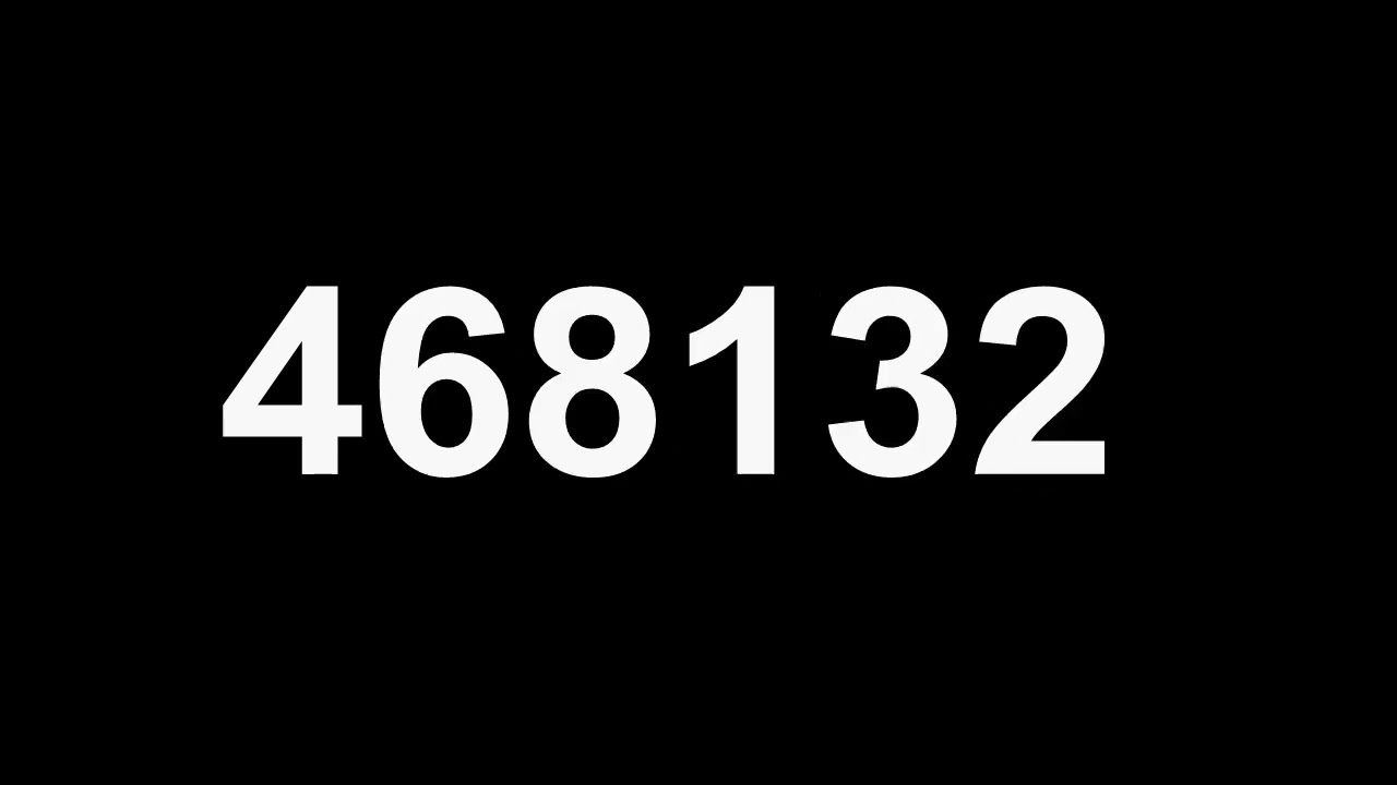 Numbers 1 to 1000000 with black screen (Inspired by Guille Kerekes Numbers)