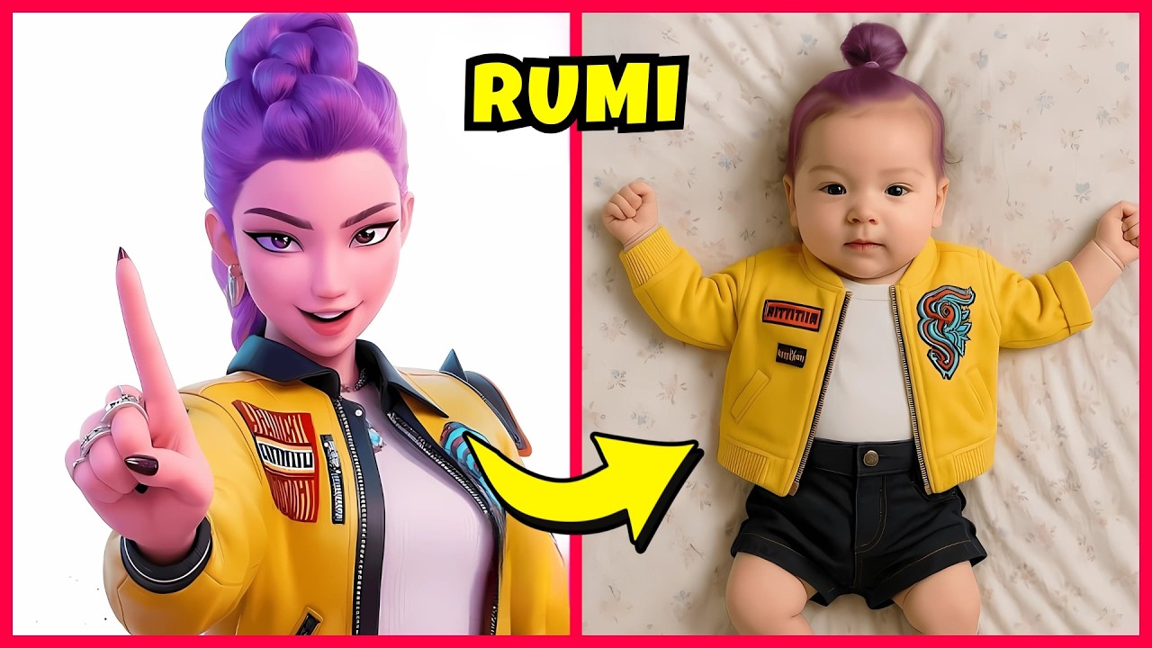 GUERREIRAS DO K-POP como BEBÊS🤯 K-Pop Demon Hunters 😍Jinu🔥Rumi💜 Mira♥️ Zoey💚Adivinha Quiz