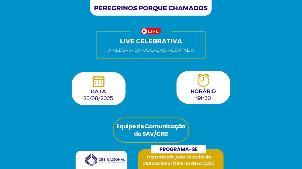 Live celebrativa: A alegria da vocação acertada