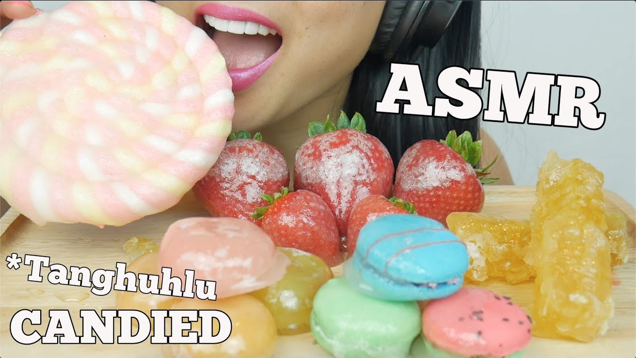 ASMR CANDIED *TANGHULU HONEYCOMB  MOCHI  MACARON STRAWBERRY (CRACKLING SOUNDS) NO TALKING | SAS-ASMR