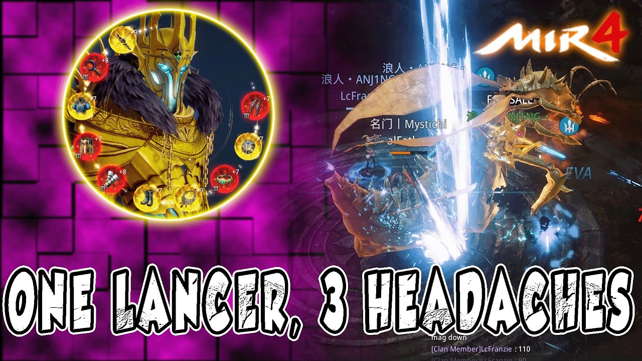 Alfather 390K Lancer Against 3 Chuplets | MIR4 Lancer PvP