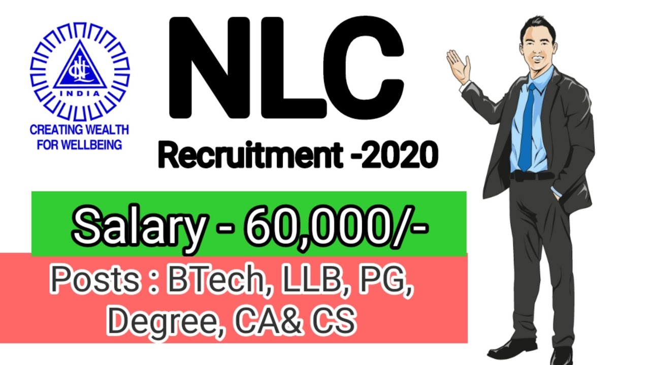 NLC Recruitment 2020 | Salary ₹60,000  | Freshers Eligible | Latest Jobs Notification 2020