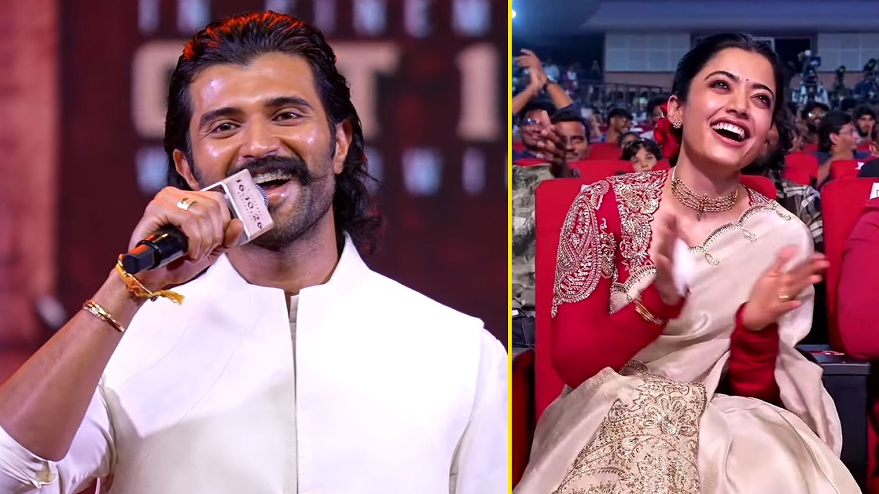 Vijay Deverakonda Superb Speech, Rashmika Reaction ❤😂 | #Ranabaali Pre Release Event