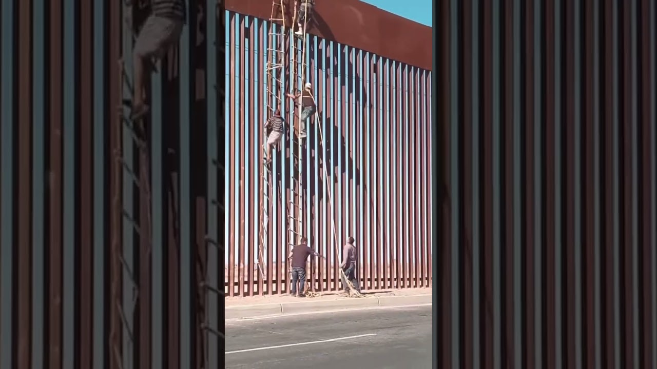 Climbing The Border Wall w/ Ropes Tied Around their Necks !!!