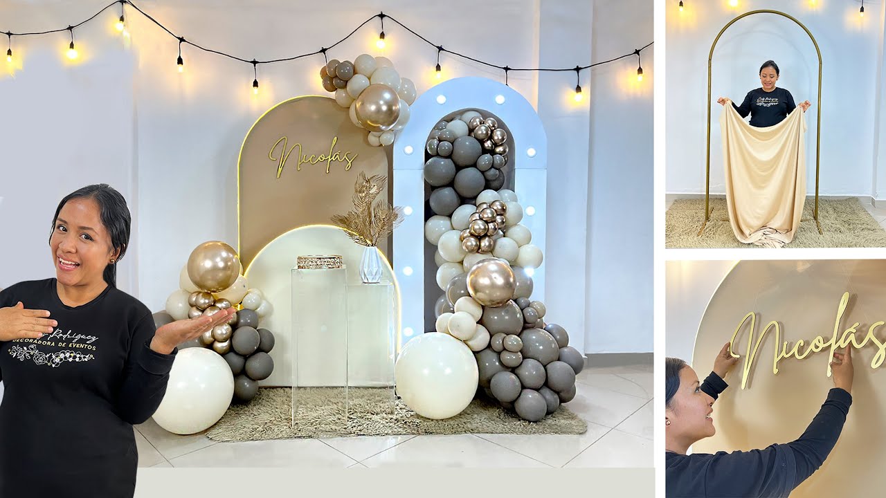 Como hacer un Arco de Globos ⭐️Decoración Baby Shower⭐️Oh Baby