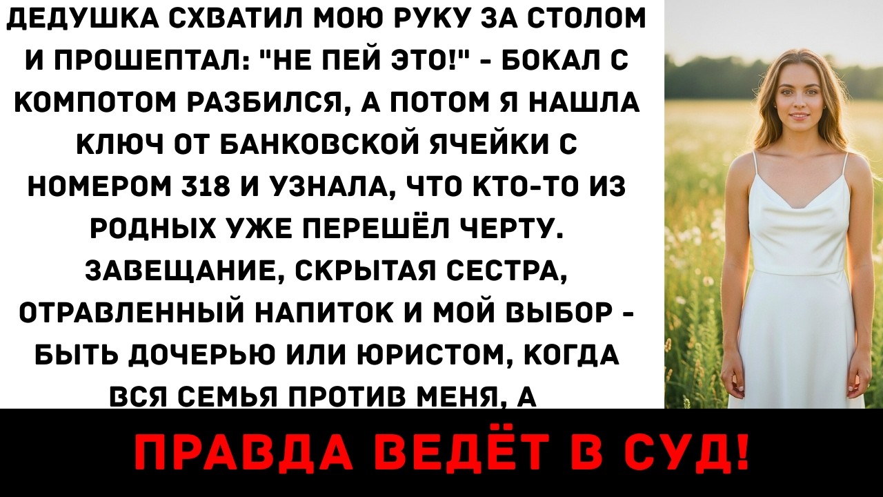 За ужином дедушка схватил меня за руку: «Не пей это». А потом я…