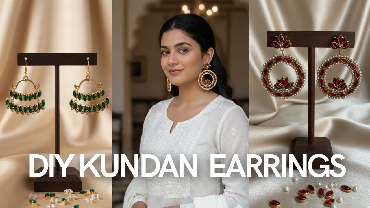 Diy Kundan Earrings||diyearring||beadsartanddesigns