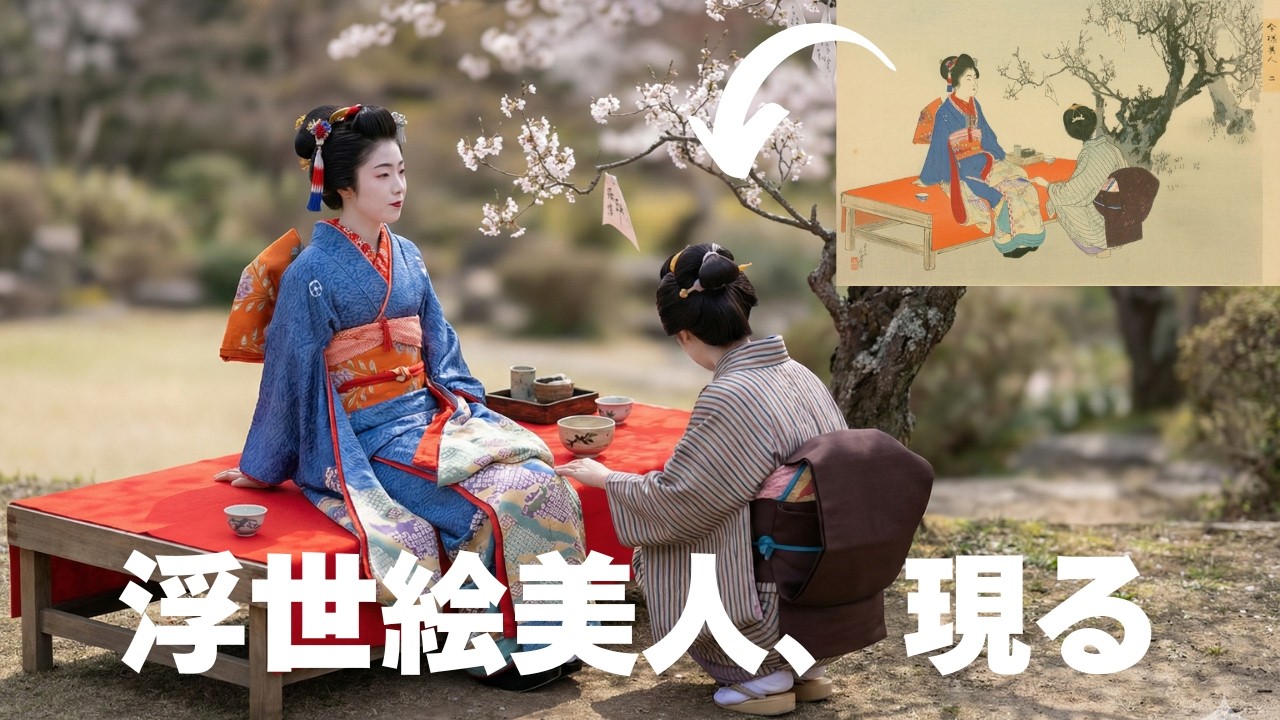 浮世絵の美人が現実に現れたら...