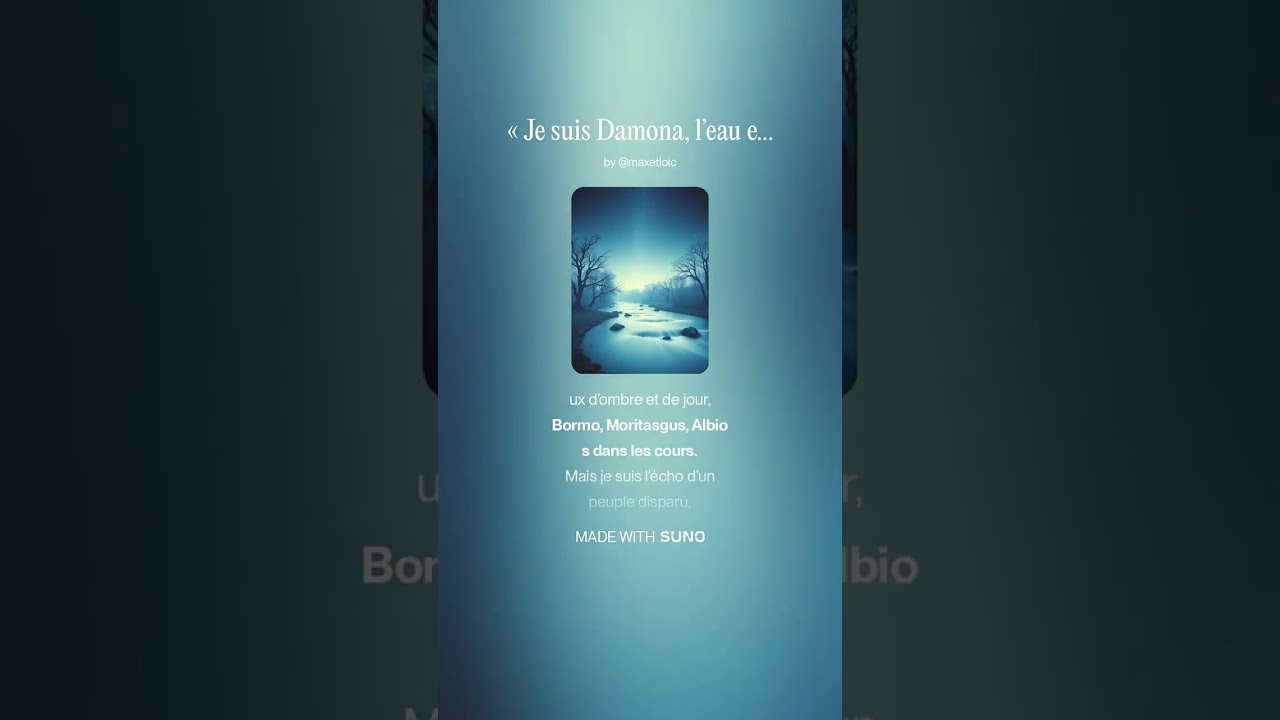 &laquo; Je suis Damona, l&rsquo;eau et l&rsquo;ombre &raquo;