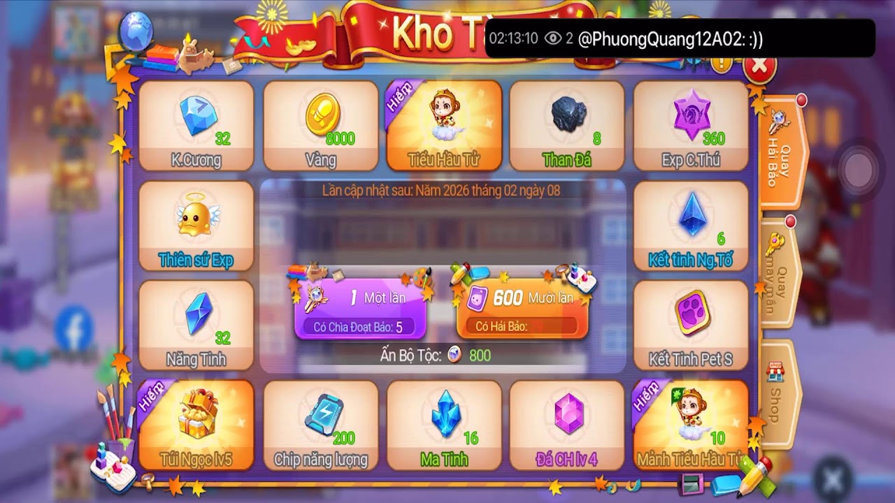 Live DDTank day 08/02. Test acc mới ck8 ae ơi