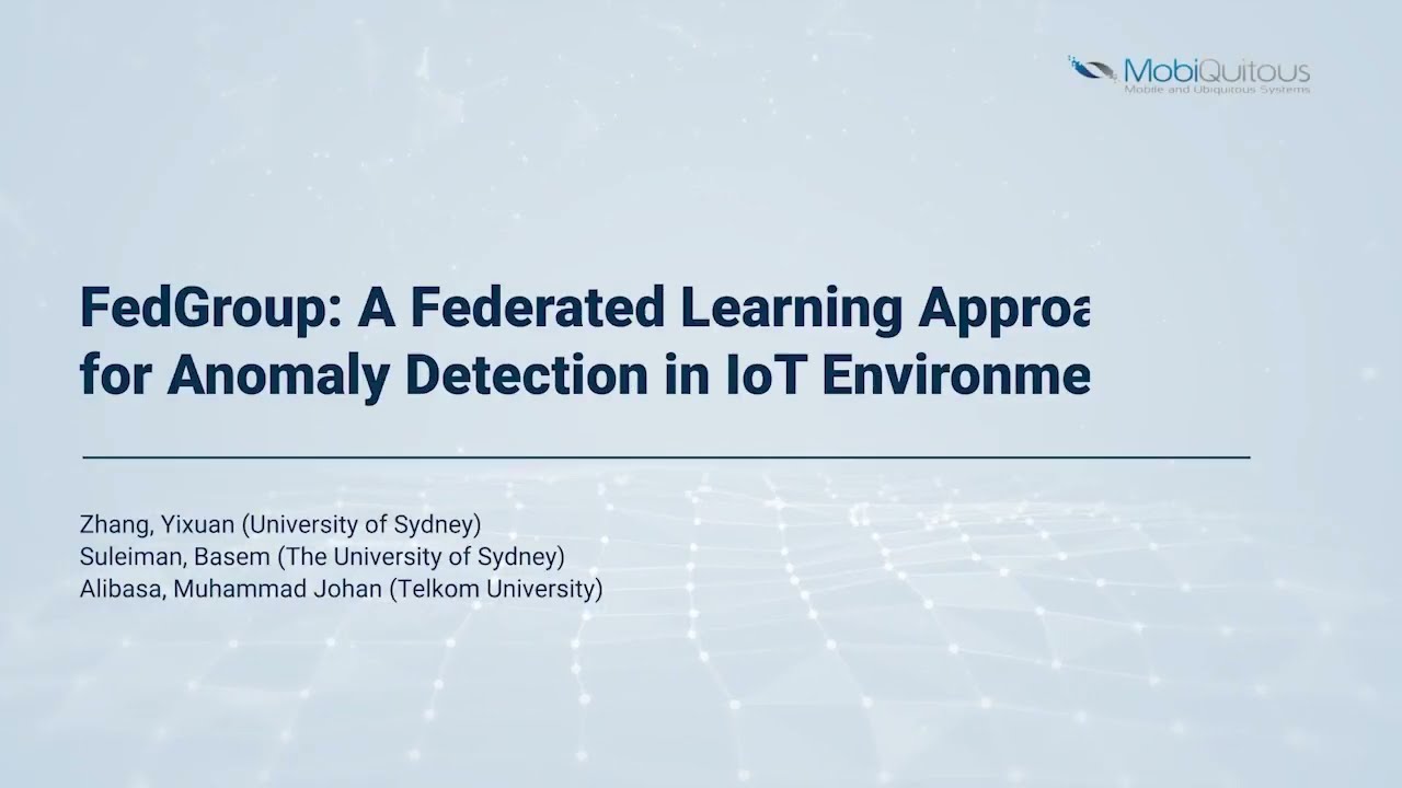 FedGroup A Federated Learning Approach for Anomaly Detection in IoT Environments