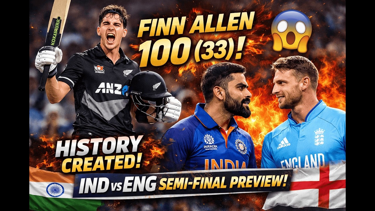 FINN ALLEN 100 (33)! 😱 History Created & IND vs ENG Semi-Final Preview! 🇮🇳🏴󠁧󠁢󠁥󠁮󠁧󠁿