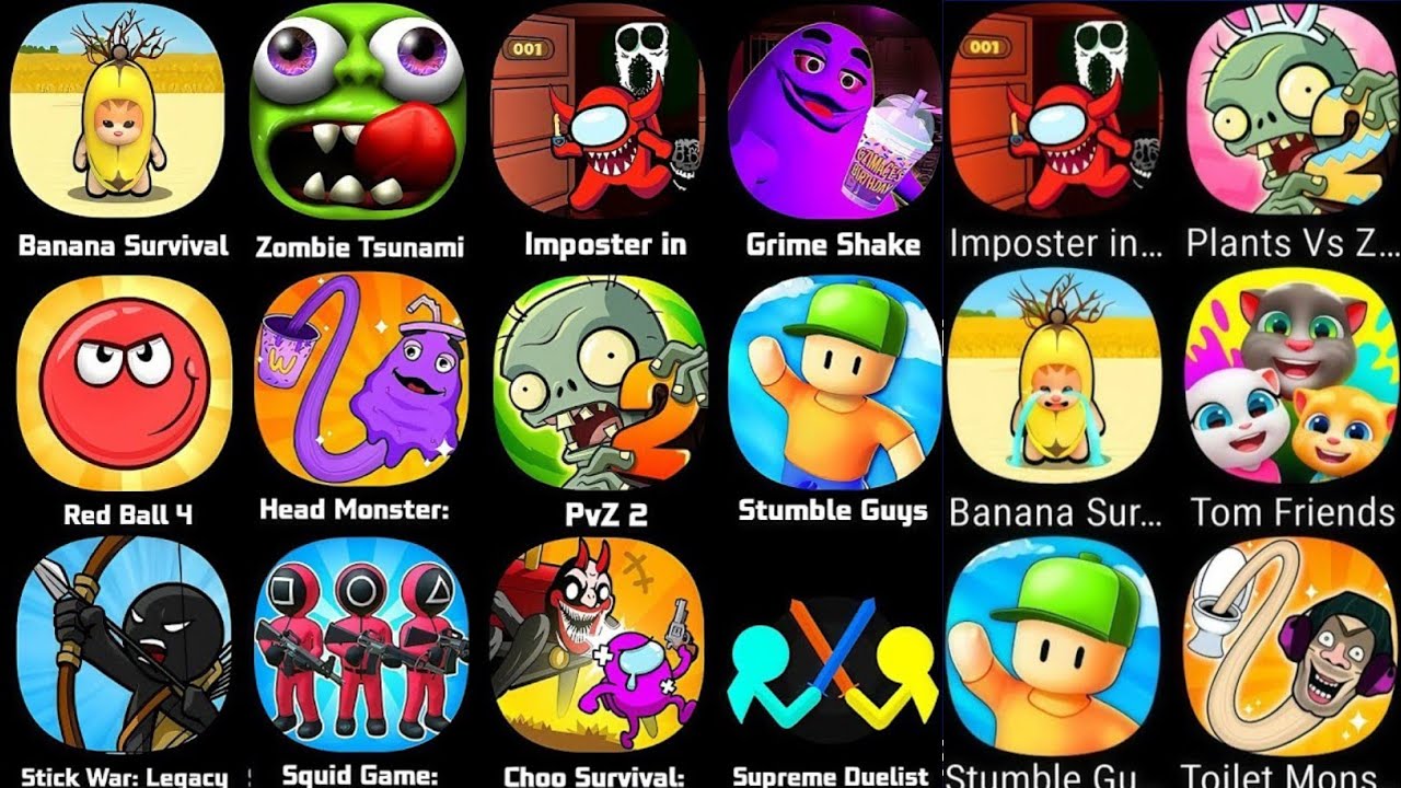Hide In The Backroom,Roblox,Dark Riddle 2,Stumble Guys,Grimace Monster Scary Survival