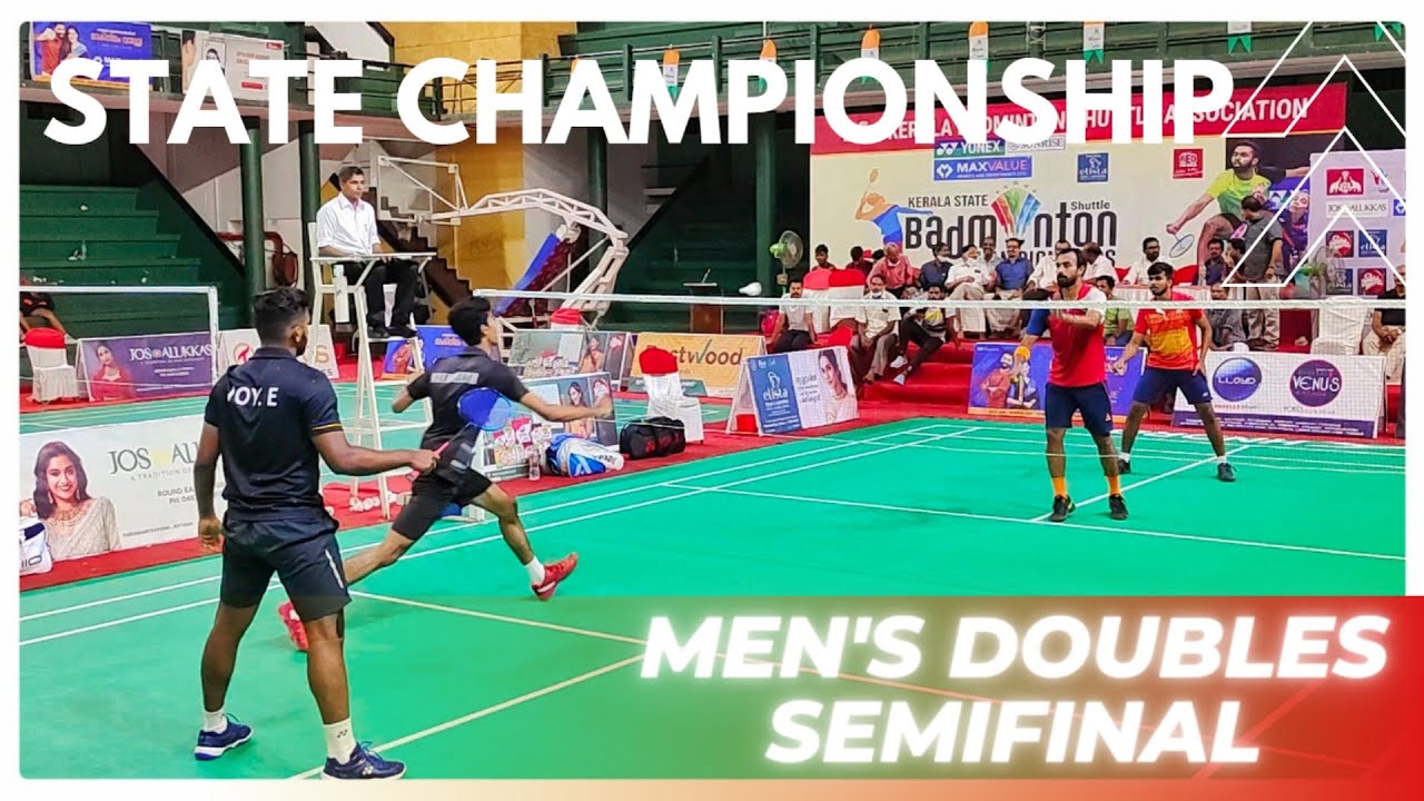 SHIVASHANKAR/ARVIND VS EDWIN JOY/NAVANEETH:KERALA STATE BADMINTON CHAMPIONSHIP MENS DOUBLES SEMI