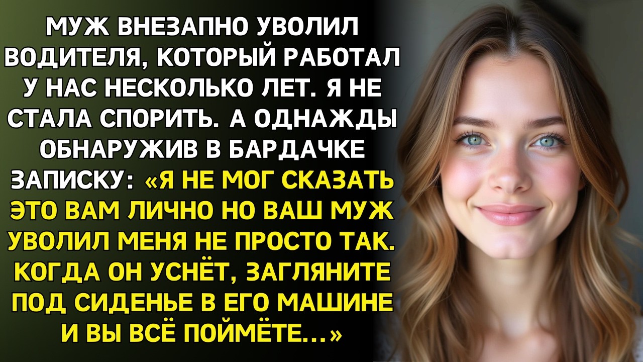 Муж неожиданно уволил нашего водителя… а через пару дней я нашла его записку...