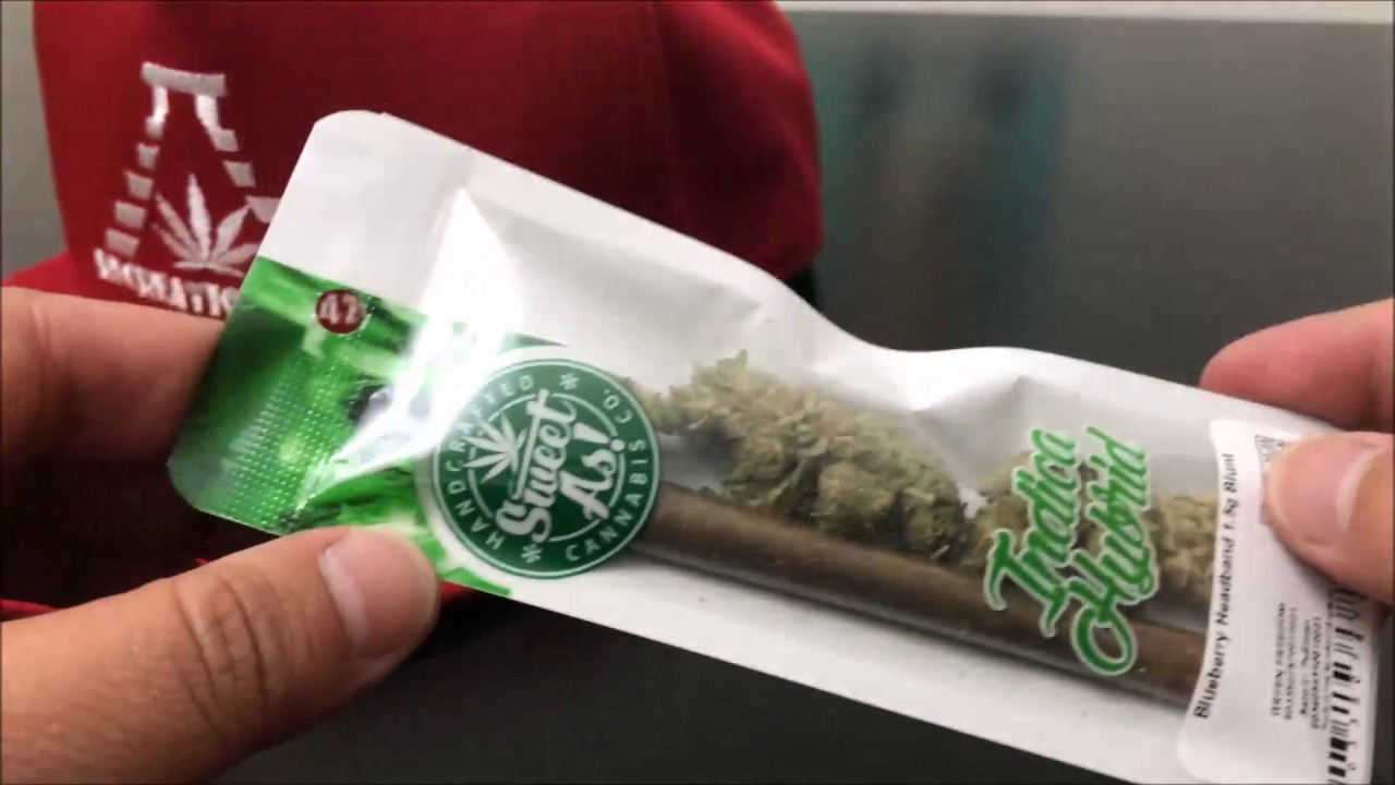 Recreational Cannabis Review of Blueberry Headband 1.5g Blunt By Sweet As Cannabis