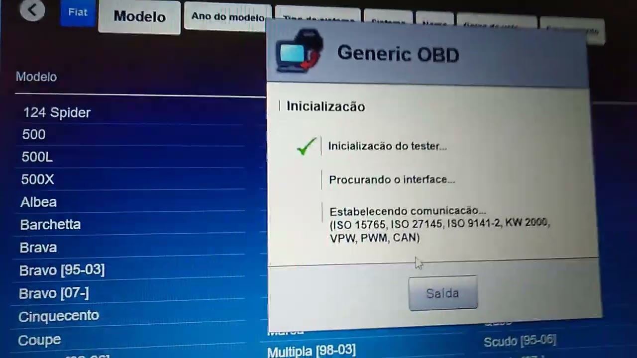 linha Fiat no scanner Delphi