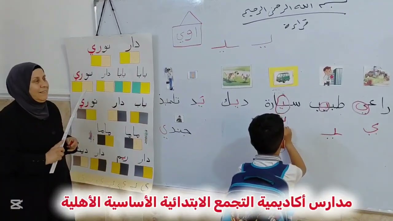 جانب من درس القراءة للصف الأول الابتدائي شعبة ب للست سعدية هاتف 07746545548 قسم الإعلام #ست تبارك 