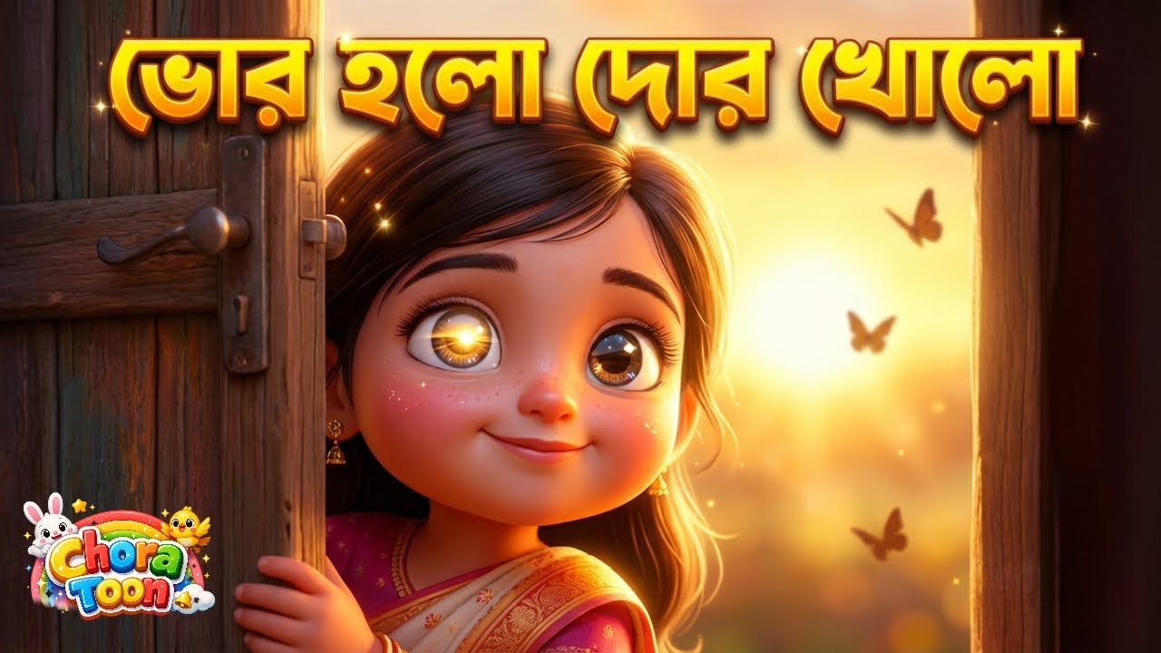 ভোর হলো দোর খোলো 🌅 | খুকুমনি ওঠ রে | জনপ্রিয় বাংলা ছড়া গান | Kids Bengali Nursery Rhyme #cartoon