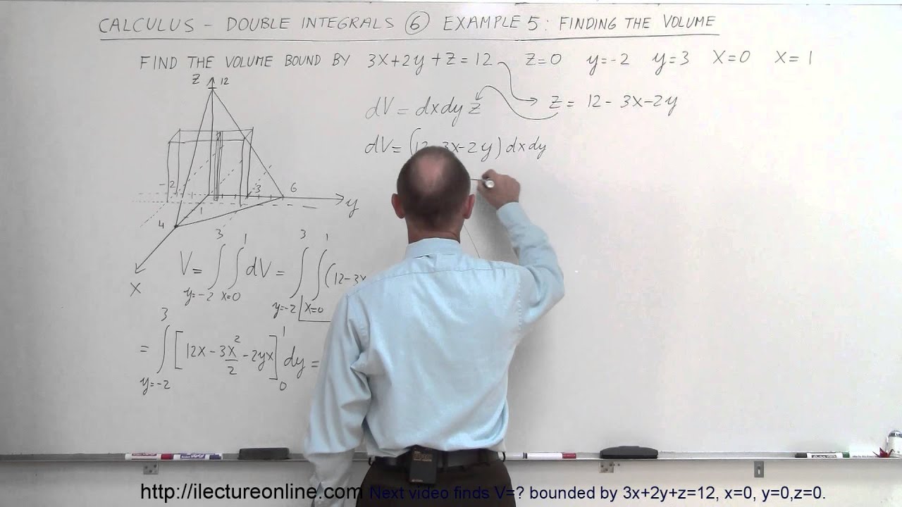 Calculus - Integration: Double Integrals (6 of 9) Example 5: Finding the Volume